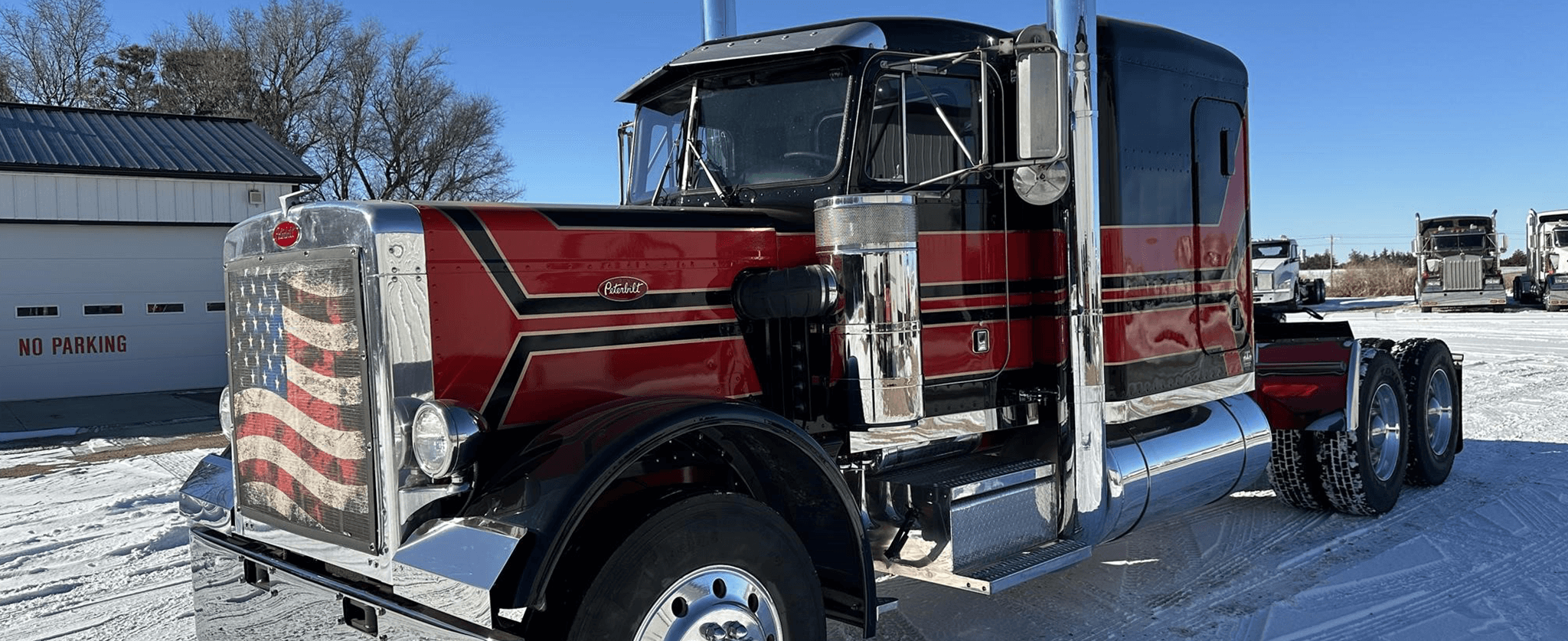Truck with American flag